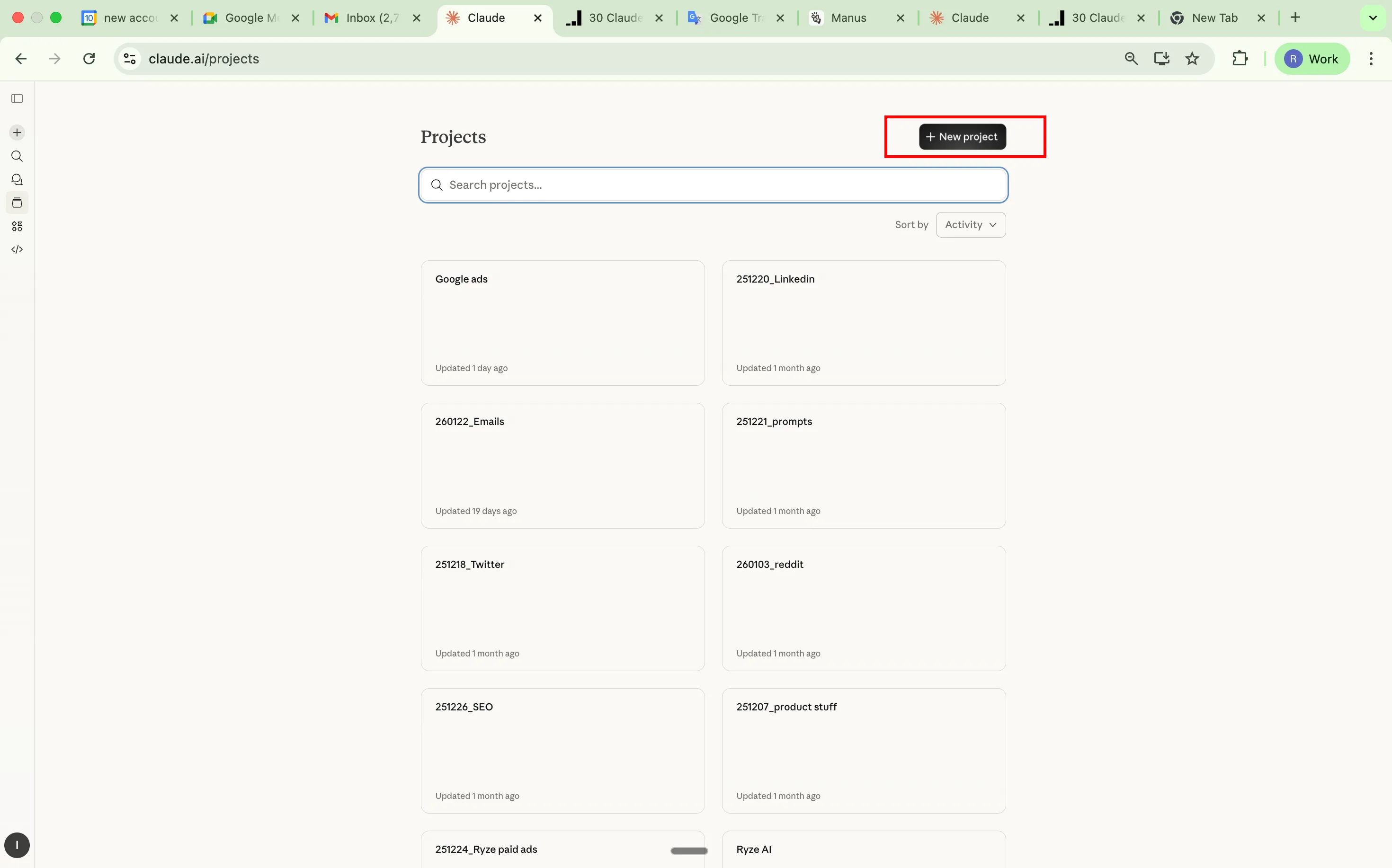 Creating a new Claude Project for Google Ads and Meta Ads skill workflows